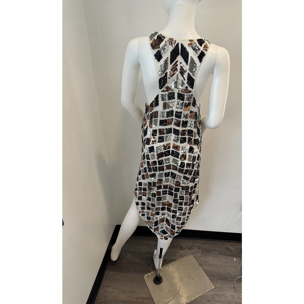 Tessora Womens Razor Back Hi Lo Multicolored Sequin Dress size XS NWT Orig $385 - Picture 15 of 16